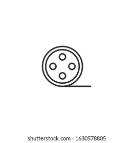 Video Camera Film Tape Reel Vector Icon on white