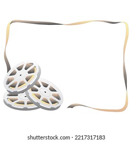 Video Camera Film Tape Reel Vector Icon on a white background