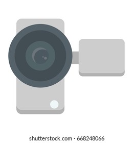 Video camera flat icon, device and electronic, vector graphics, a colorful solid pattern on a white background, eps 10.