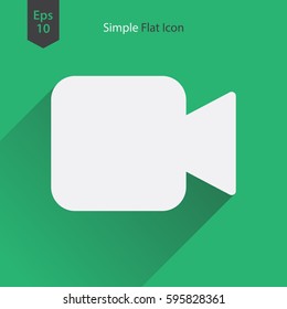 Video Camera Flat Icon. Simple Sign Of Technology. Vector Illustrated Symbol