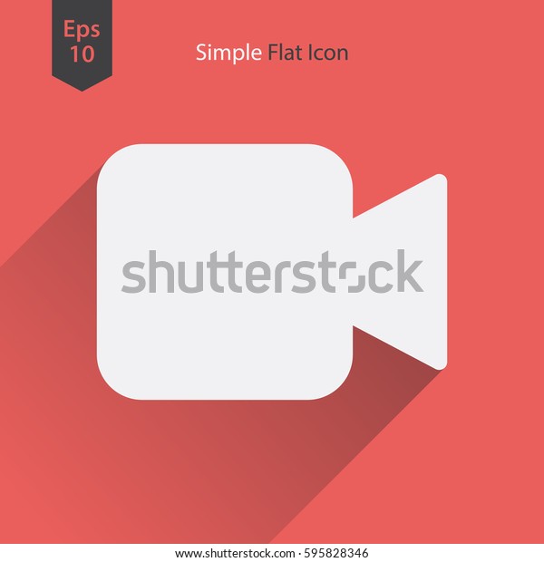 Video Camera Flat Icon Simple Sign Stock Vector Royalty Free