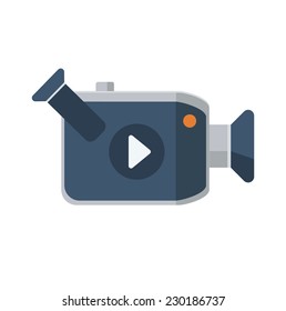 Video Camera Flat Icon, Vector Logo Ilustration