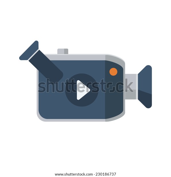 Video camera\
flat icon, vector logo\
ilustration