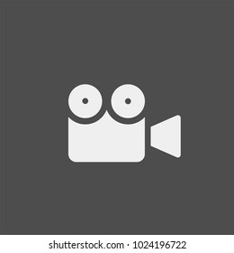Video camera flat vector icon. Video shooting flat vector icon. Videography flat vector icon