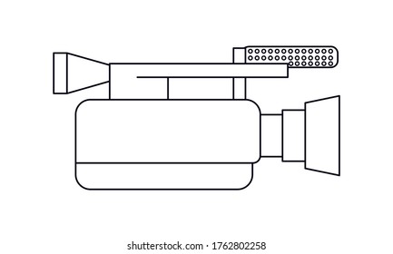 Video camera, flimstrip, outdoor, cinema, multimedia, film, television, media, industry, video free vector icon