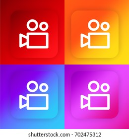 Video camera four color gradient app icon set