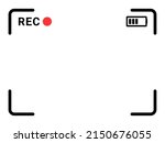 Video camera frame. Camcorder ui overlay. Videocamera frame with record indicator.