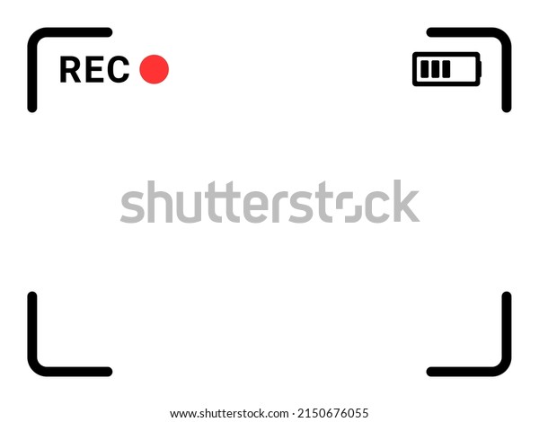 Video camera frame. Camcorder ui overlay.\
Videocamera frame with record\
indicator.
