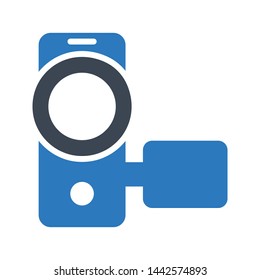 video camera glyph color vector icon
