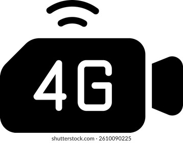 video camera glyph icon illustration vector