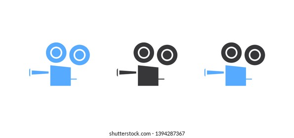 Video camera glyph icon - Modern video camera glyph sign vector - Illustration