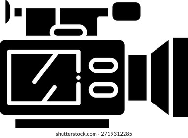 Video Estilo de icono de glifo de cámara para cine y medios