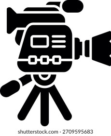 Video Camera Glyph Style Icon Design