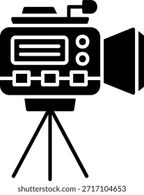 Video Diseño de icono de estilo de glifo de cámara
