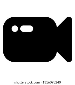 Video camera glyph vector icon 
