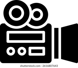 Video Camera Glyph Vector Icon Design