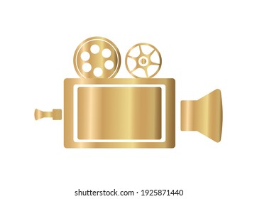 video camera golden film award icon vector illustration design