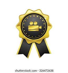 Video Camera golden Vector Icon Design
