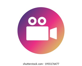 Video camera gradient icon illustration.