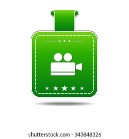 Video Camera Green Vector Icon Design