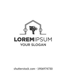 cámara de vídeo, vector de logotipo de estudio en el hogar 