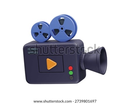 Video camera icon 3d render illustration