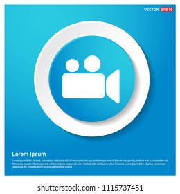 Video Camera Icon Abstract Blue Web Sticker Button - Free vector icon