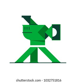 Video camera icon, abstract geometrical colorful flat style vector illustration eps 10