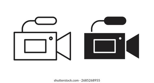 Video Arte del icono de la cámara en blanco y negro