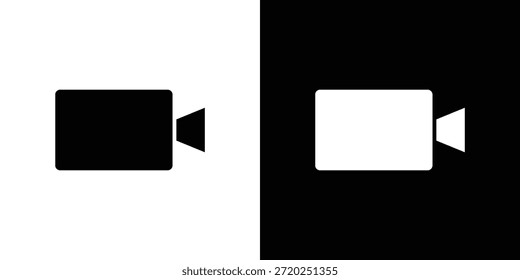 Video Pictograma plano negro del icono de la cámara. Para gráficos y Diseño web.