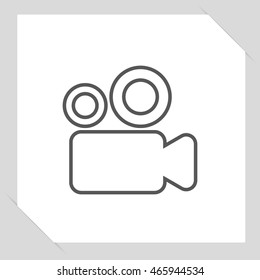 Video camera icon, black vector illustration
