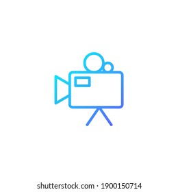 Icono de cámara de vídeo con estilo de gradiente azul