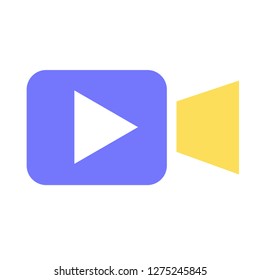 Video camera icon. Bright web series.