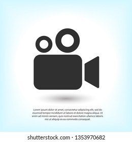Video camera icon. Cinema camera icon. Film camera, Movie camera icon. Vector icon EPS 10