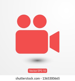 Video camera icon. Cinema camera icon. Film camera, Movie camera icon. Vector icon EPS 10