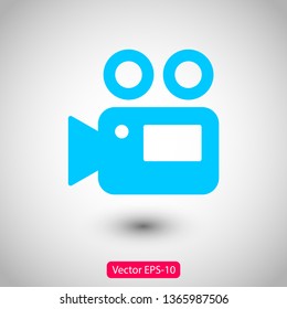 Video camera icon. Cinema camera icon. Film camera, Movie camera icon. Vector icon EPS 10