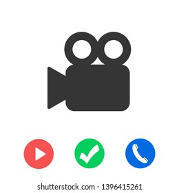 Video camera icon. Cinema camera icon. Film camera, Movie camera icon. Vector icon EPS 10