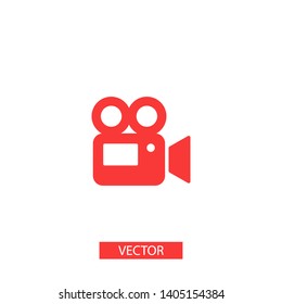 Video camera icon. Cinema camera icon. Film camera, Movie camera icon. Vector icon EPS 10