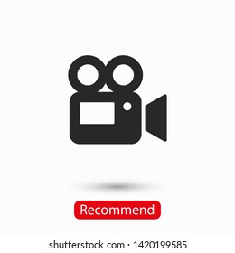 Video Camera Icon. Cinema Camera Icon. Film Camera, Movie Camera Icon. Vector Icon EPS 10