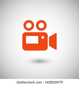 Video camera icon. Cinema camera icon. Film camera, Movie camera icon. Vector icon EPS 10