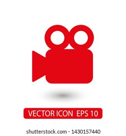 Video camera icon. Cinema camera icon. Film camera, Movie camera icon. Vector icon EPS 10