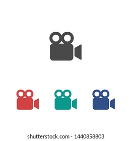Video camera icon. Cinema camera icon. Film camera, Movie camera icon. Vector icon EPS 10