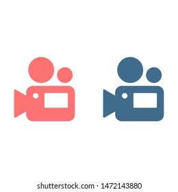 Video camera icon. Cinema camera icon. Film camera, Movie camera icon. Vector icon EPS 10