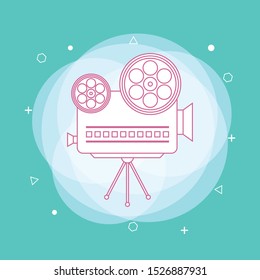 Video camera icon. Cinema camera icon. Film camera, Movie camera icon. Concept of line icon