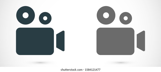 Video camera icon. Cinema  icon. Film Video camera icon., Movie Video camera icon.. Journalistic camera, news media Isolated  which can easily modify or edit