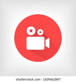 Video camera icon. Cinema icon. Film Video camera icon., Movie Video camera icon.. Journalistic camera, news media Isolated which can easily modify or edit