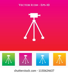 Video Camera Icon in Colored Square box. eps-10