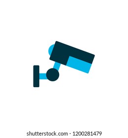 Video camera icon colored symbol. Premium quality isolated cctv element in trendy style.