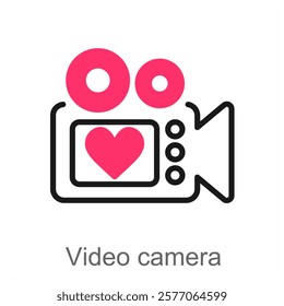 Video Camera and camera icon concept