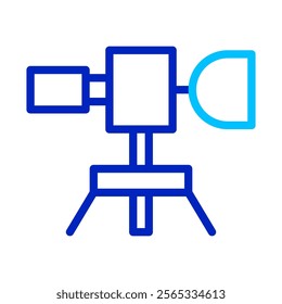 Video camera icon. Concept of filming, recording, and broadcasting.